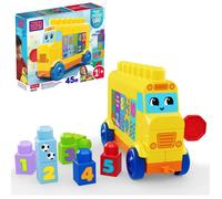 MEGA BLOKS – Coffret de blocs Mon Premier Bus des Chiffres, 45 pièces, jaune, dès 1 an