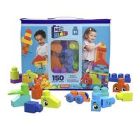 MEGA Bloks Coffret de Construction Maxi Sac de Construction avec 150 gros blocs de construction colorés et 1 sac de rangement, pièces compatibles et membres articulés, Jouet d'Éveil, Dès 1 an, HHM96