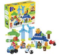 Mega Bloks First Builders Ville Verte, Maison écologique, Jeu de Construction, 92 pièces Dont Gros Blocs et 4 Personnages, pour Enfants et bébés dès 1 an, HCG36