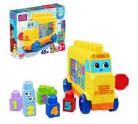 MEGA BLOKS – Coffret de blocs Mon Premier Bus des Chiffres, 45 pièces, jaune, dès 1 an