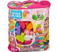 Mega Bloks Jeu De Construction First Builders Dans Un Grand Sac Rose 60 Pièces
