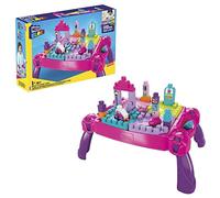 Mega Bloks La Table d'apprentissage Rose avec Blocs de Construction et 2 véhicules, 30 pièces, Jouet pour bébé et Enfant de 1 à 5 Ans, FFG22