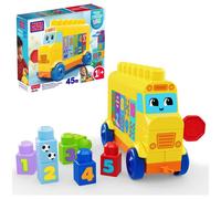 MEGA BLOKS – Coffret de blocs Mon Premier Bus des Chiffres, 45 pièces, jaune, dès 1 an