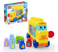MEGA BLOKS – Coffret de blocs Mon Premier Bus des Chiffres, 45 pièces, jaune, dès 1 an