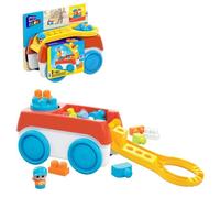 Mega Bloks Coffret de Construction Wagon Tourni-Blocs avec 1 Wagon tournant, 19 Blocs de Construction géants et 1 Figurine, Jouet d'Éveil, Dès 1 an, HHN00