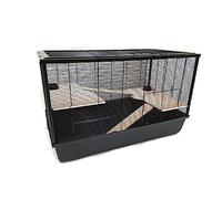 Mega Cage pour hamster, souris, rongeur, 100 x 54 x 61 cm, noire avec accessoires