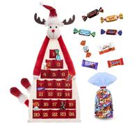 Méga Calendrier de l'avent Renne réutilisable à garnir de 60 chocolats Kinder, Daim, Milka & Célébrations