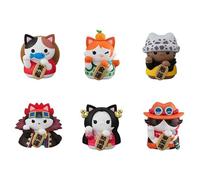 Figurine Megahouse One Piece Mega Cat Project Nyan Piece Nyan Beckoning Cat Lucky Cat Pirates 7 cm Modèle aléatoire Multicolore G