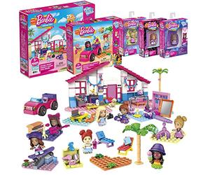 Mega Construx Barbie Pack de 5 Coffrets à Construire avec 7 Mini-Figurines, Jeu de Briques de Construction, 440 pièces, pour Enfant dès 5 Ans, HBF32