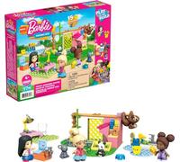 Mega Construx Barbie Salon de Toilettage avec 3 Mini-Figurines, Jeu de Briques de Construction, 97 pièces, pour Enfant dès 4 Ans, GYH09