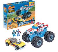 Mega Construx Hot Wheels Monster Trucks Rodger Dodger & Racing, Jeu de Voitures et de Briques de Construction, 251 pièces, pour Enfant dès 5 Ans, GYG22