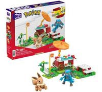 Mega Pokémon Coffret de Construction Pique-Nique pour Figurines Évoli et Lucario avec 193 Briques et pièces compatibles, Jouet Enfant, Dès 7 Ans, HDL80