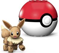 MEGA Construx Pokemon Poké Ball et Mini-Figurine Évoli à Construire, Jeu de Briques de Construction, 24 pièces, pour Enfant dès 6 Ans, GKY74