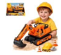 Mega Creative Excavatrice Jouet 25 cm - Engin de Chantier Rétractable - Camion de Construction Enfant - Véhicule Travaux Publics Dès 3 Ans