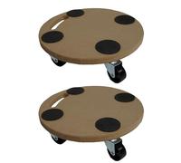 Mega Deal 2X Profi Chariot à roulettes avec 4 roulettes | Rond | HxLxP 11x30x30 cm | Capacité de Charge 100kg | Panneau de Bois MDF | Marron