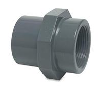 Mega Draadsok PVC-U 50/63 mm x 2 inch lijmmof/spie x binnendraad 10bar grijs