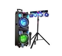 Mega Enceinte Autonome 800W MS01XXL USB Bluetooth, Effets LED, Microphone Sono Karaoke DJ, Portique LUMIERES pour Anniversaire