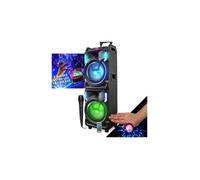 MEGA Enceinte Nomade 800W Inovalley MS01XXL USB Bluetooth, Effets LED Microphone SONO KARAOKE DJ, Lumières Bagues LED EN CADEAUX