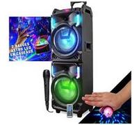 MEGA Enceinte Nomade 800W Inovalley MS01XXL USB Bluetooth, Effets LED Microphone SONO KARAOKE DJ, Lumières Bagues LED EN CADEAUX