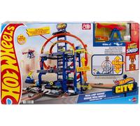 Mega Garage Hot Wheels Loop Playset Hélicoptère Élève Piste Spirale JBM74