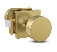 Mega Handles Bouton de porte pour couloir, placard et salle de bain - Design réversible et robuste - S'adapte à toutes les tailles de porte standard - Vis incluses - Laiton satiné