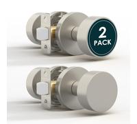 Mega Handles Buena Lot de 2 boutons de porte d'intimit rversibles en nickel satin - Boutons de porte robustes pour lit et salle de bain avec s