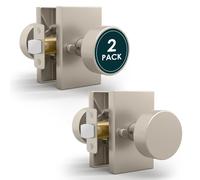 Mega Handles Laura Lot de 2 boutons de porte d'intimit rversibles en nickel satin - Boutons de porte robustes pour lit et salle de bain avec s