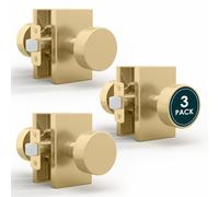 Mega Handles Laura Lot de 3 boutons de porte de passage rversibles, dors, trs rsistants, pour placard et couloir, sans serrure, s'adaptent