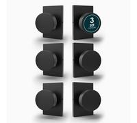 Mega Handles Laura Lot de 6 boutons de porte factices robustes, non tournants, noir mat, pour placard et portes franaises, un seul ct, s'adapt