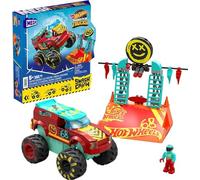 Mega Hot Wheels Jouet Construction Course Extrême Demo Derby Chocs Et Fracas Monster Truck, 1 Mini-Figurine Articulée Conducteur Incluse, 151 Pièces, Jouet Enfant, A Partir De 5 Ans, HNG53