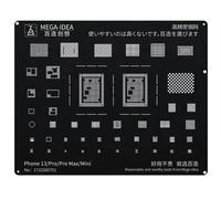 Mega Idea Black Steel Bga Reballing Stbbles,Cpu Nand Hole Plating,18 Template Pour Iphone 14 13 12 11x8 7 6 - Type 13-13pro Max