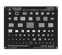 Mega Idea Black Steel Bga Reballing Stbbles,Cpu Nand Hole Plating,18 Template Pour Iphone 14 13 12 11x8 7 6 - Type 12-12pro Max