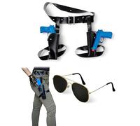 Mega_Jumble Lara Croft Ensemble 2 pièces pour femme avec double étui de cuisse avec pistolets et lunettes de soleil Tomb Raider Treasure Hunter