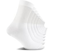 Mega_Jumble Lot de 5 et 10 paires de chaussettes blanches pour enfants en coton majoritaire à porter au quotidien pour l'athlétisme, le sport, la rentrée scolaire, 10 paires, 11-14 ans