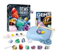 Méga Kit de Fouille de Pierres Précieuses pour Enfants - Kit d’Excavation de Gemmes, Déterrez 12 Pierres Précieuses Et Cristaux Authentiques, Cadeau pour Filles et Garçons