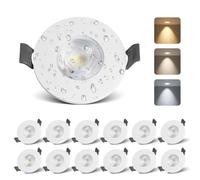 mega lumen Spot LED Encastrable 5W 520lm Spot Salle de Bain IP44 Lot de 12 230V Spots LED Plafond Blanc Module 3000K / 4000K / 6000K for Cuisine Salon Trou Ø68-74mm IRC90+