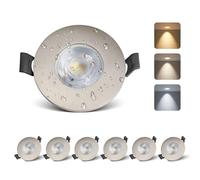 mega lumen Spot LED Encastrable 5W 520lm Spot Salle de Bain IP44 Lot de 6 230V Spots LED Plafond Nickel Module 3000K / 4000K / 6000K for Cuisine Salon Trou Ø68-74mm IRC90+