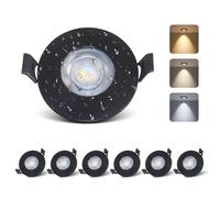 mega lumen Spot LED Encastrable Noir 5W 520lm Spot Salle de Bain IP44 Lot de 6 230V Spots LED Plafond Module 3000K / 4000K / 6000K for Cuisine Salon Trou Ø68-74mm IRC90+