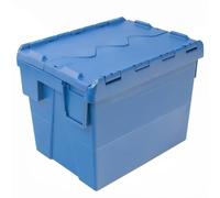 Mega-M Boîte de Transport et Stockage Logistique, Plastique Empilable avec Couvercle à Charnières, Solide et Résistante, 40x30x30.6 cm.
