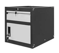 Mega-M Meuble Suspendu: Ce Meuble en Acier (37x48,5x41,5 cm) a 1 tiroir et 1 Armoire pour Organiser Vos Outils dans Un Atelier.