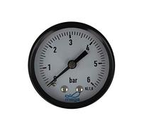 MEGA Manomètre de pression 0-6 bar - Raccord axial de 1/4 pouce vers l’arrière Ø 50 mm