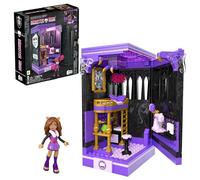 MEGA Monster High Coffret de Construction Biblio-Tanière de Clawdeen de 299 pièces avec Une Figurine articulée, pour Les collectionneurs, HXM32