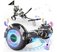 MEGA MOTION Hoverboard Camouflage+Kart Camouflage pour Enfants,Hoverboard à 2 roues Lumières LED de 6,5"" avec Haut-parleur