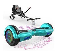 MEGA MOTION Hoverboards avec Hoverkart pour Enfants, Hoverboards à Deux Roues de 6,5 Pouces avec Haut-Parleur Bluetooth, avec Lumières LED, Cadeau pour Enfants