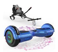 MEGA MOTION Hoverboards avec Hoverkart pour Enfants, Hoverboards à Deux Roues de 6,5 Pouces avec Haut-Parleur Bluetooth, avec Lumières LED, Cadeau pour Enfants