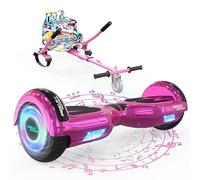 MEGA MOTION Hoverboards avec Hoverkart pour Enfants, Hoverboards à Deux Roues de 6,5 Pouces avec Haut-Parleur Bluetooth, avec Lumières LED, Cadeau pour Enfants