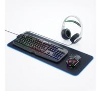 Mega Pack Gaming 4-en-1 : Clavier RGB AZERTY + Souris 8000 DPI + Casque Hybride (sans Fil/Filaire) + Tapis XXL Connecté - Kit Setup Complet pour PC, PS4, PS5 - Idée Cadeau Ultime (Noir)