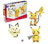 Mega Pokémon 3 Figurines évolutions de Pikachu à Construire, Jeu de Briques de Construction, 622 pièces, pour Enfant dès 7 Ans, GYH06