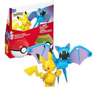 Mega Pokémon Coffret de Construction Pikachu et Zubat, avec Figurines articulées, 40 pièces et des Poké Balls, Cadeau pour Enfants, HXP12