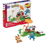 Mega Pokémon Coffret de Construction Pique-Nique pour Figurines Évoli et Lucario avec 193 Briques et pièces compatibles, Jouet Enfant, Dès 7 Ans, HDL80